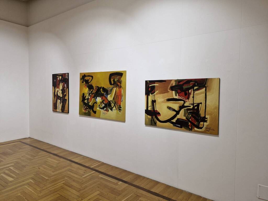 Taglio del nastro per la mostra di Santo Nania a Palazzo Leone da Perego a Legnano