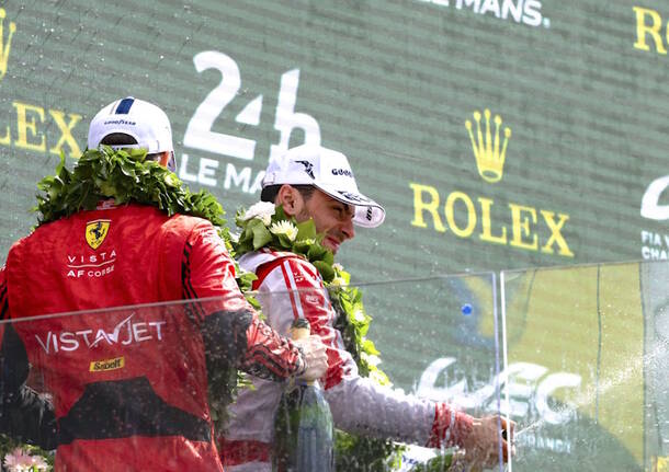 Alessio Rovera sul podio alla 24 Ore di Le Mans