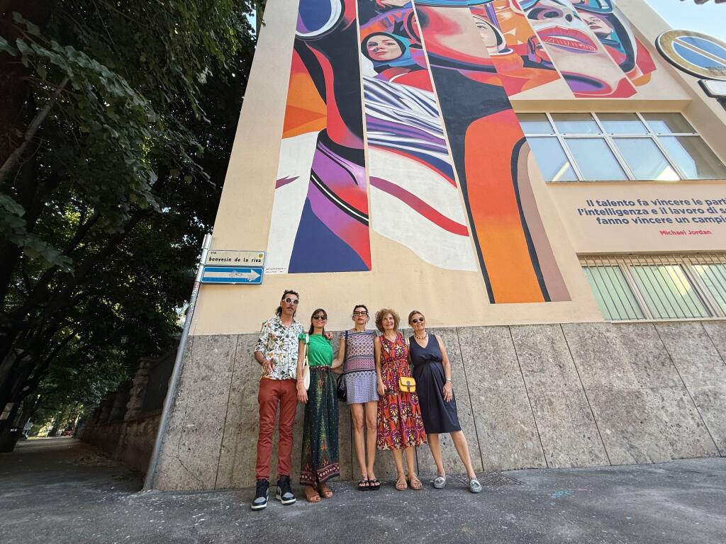 Inaugurato il murales alle Bonvesin De La Riva a Legnano