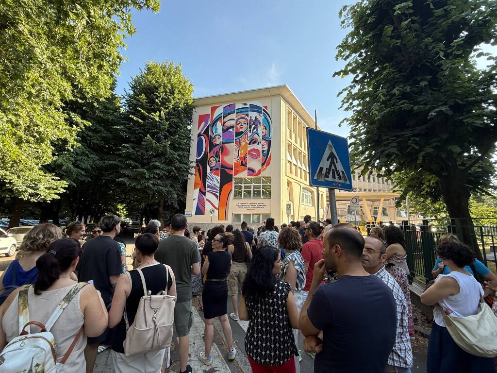 Inaugurato il murales alle Bonvesin De La Riva a Legnano