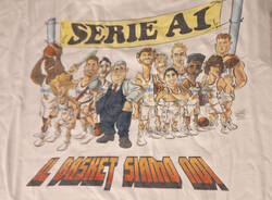 Le magliette con le caricature dei giocatori nella storia della Pallacanestro Varese