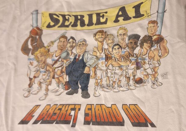 Le magliette con le caricature dei giocatori nella storia della Pallacanestro Varese