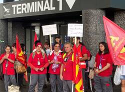 La protesta degli addetti pulizie a Malpensa 