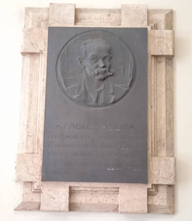 lapide dedicata a paolo molina ospedale di varese