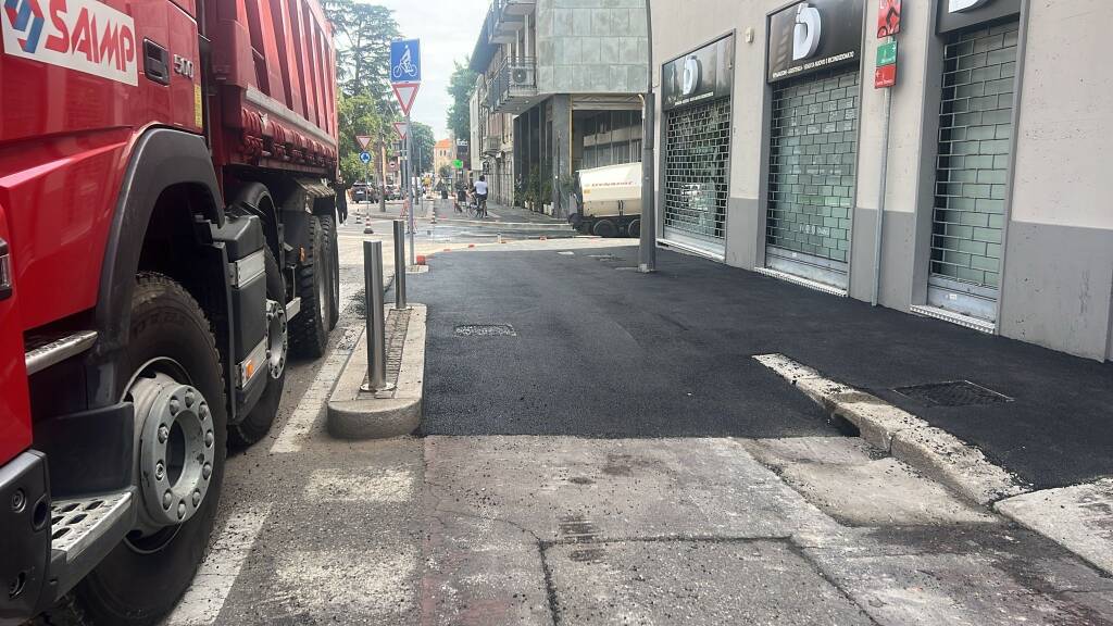 Lavori per l’attraversamento in via Giussano a Legnano