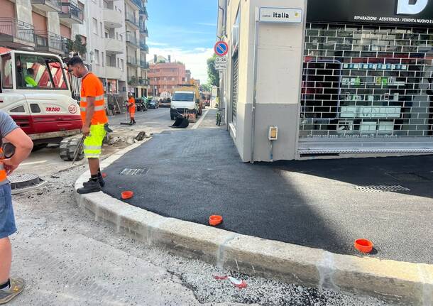 Prende forma l’incrocio rialzato in via Giussano a Legnano