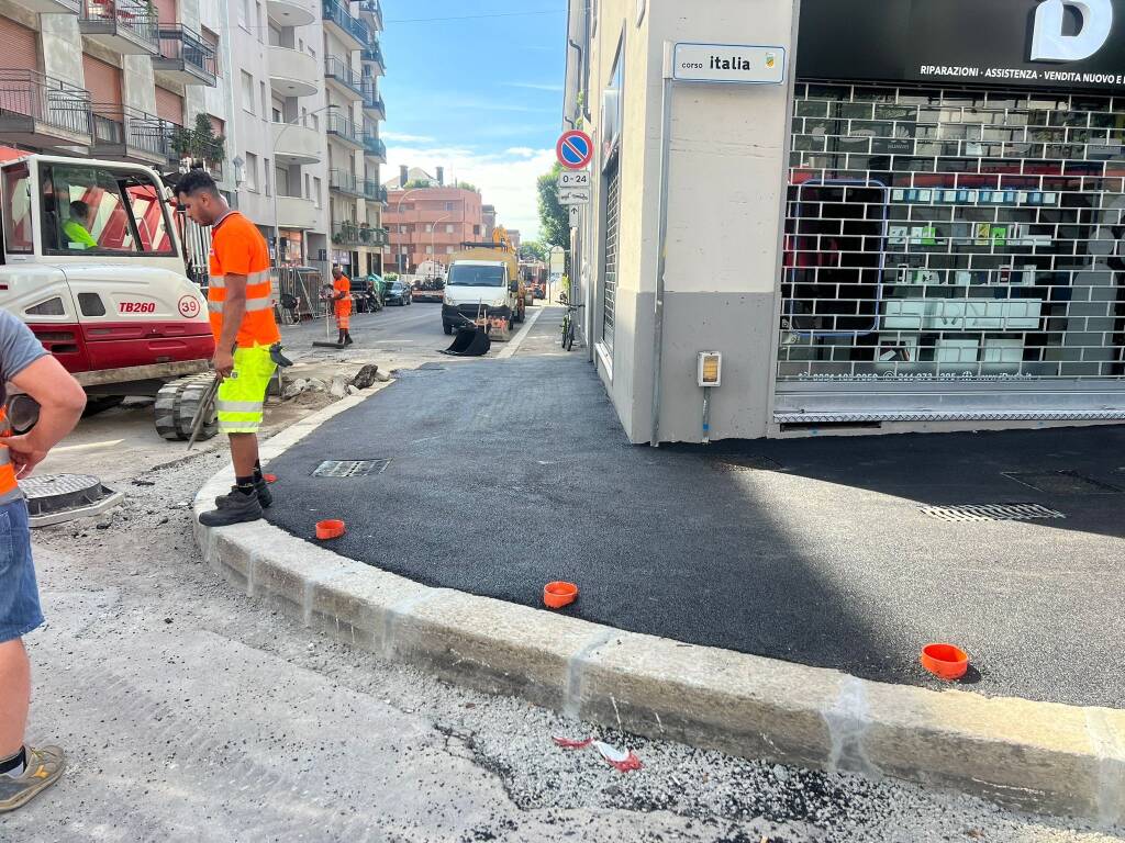 Lavori per l’attraversamento in via Giussano a Legnano
