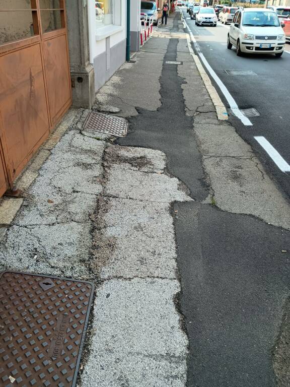 Varese - marciapiedi viale Borri