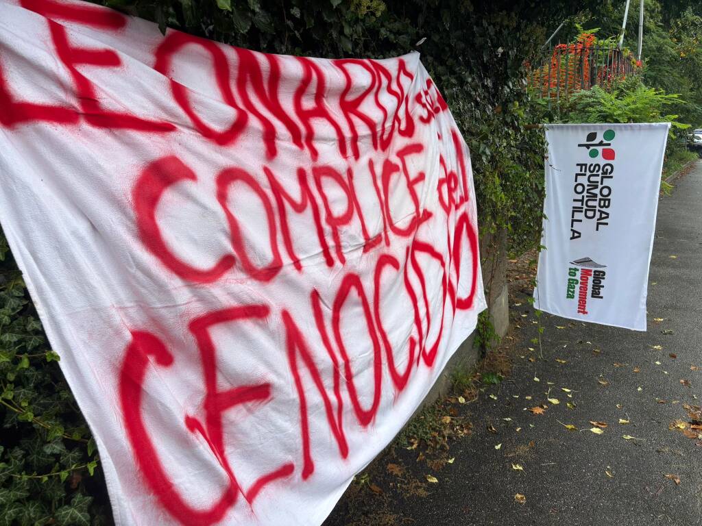 La protesta contro le forniture a Israele allo stabilimento Leonardo di Cascina Costa