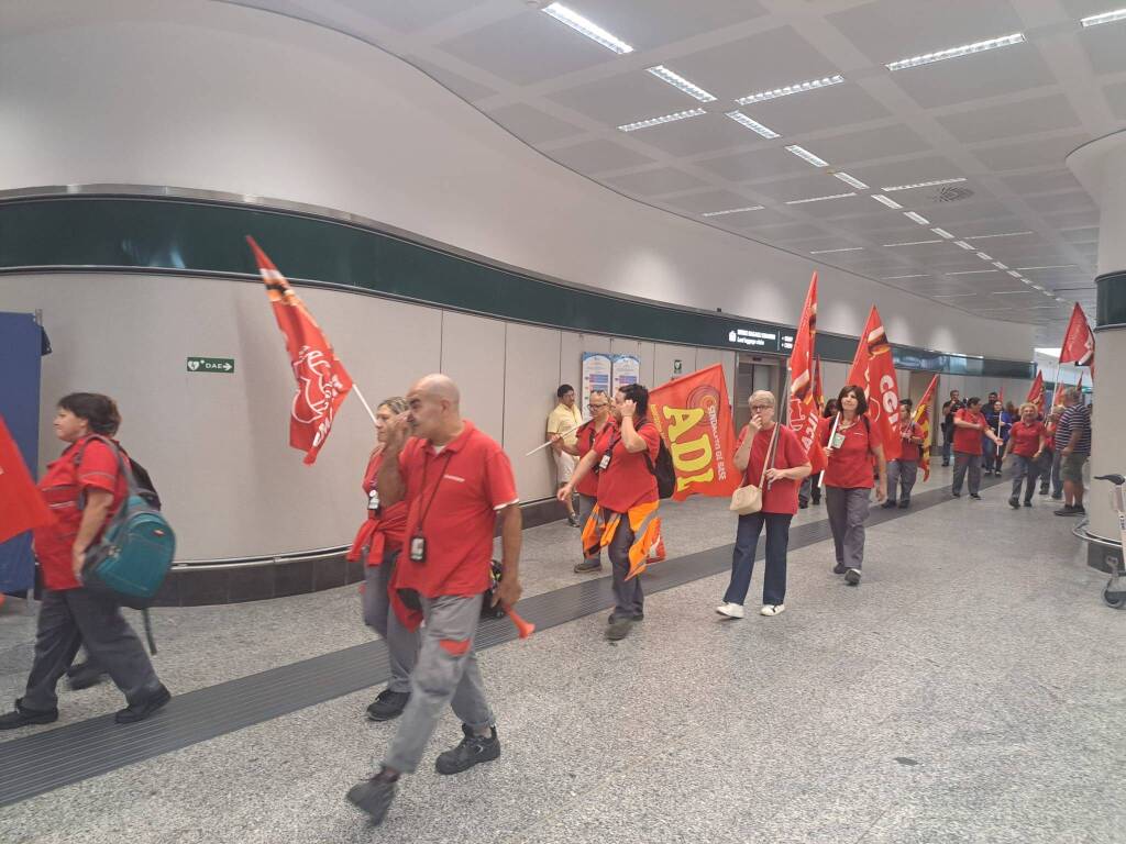 Protesta addette pulizia scalo Malpensa 6 settembre 20205