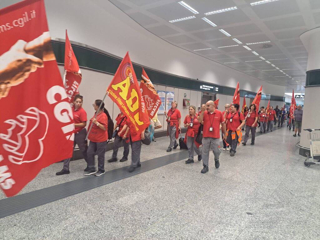 Protesta addette pulizia scalo Malpensa 6 settembre 20205