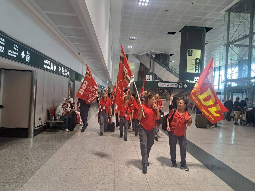 Protesta addette pulizia scalo Malpensa 6 settembre 20205