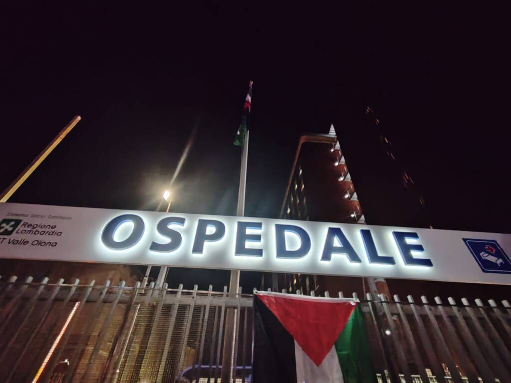 Busto Arsizio - manifestazione luci sulla Palestina" all'ospedale
