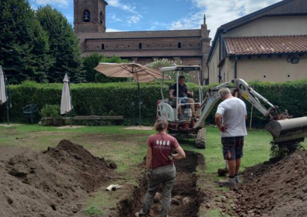 Scavi in corso alla Collegiata di Castiglione Olona