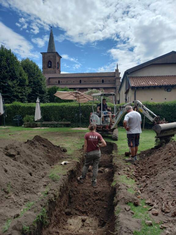 Scavi in corso alla Collegiata di Castiglione Olona