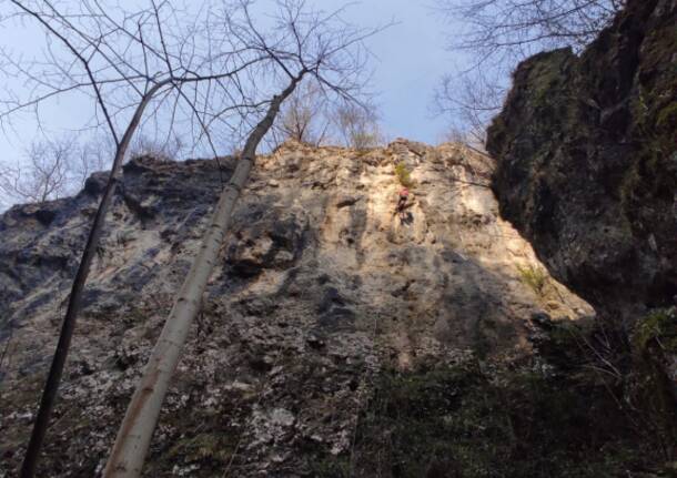 Smantellate le “vie“ di arrampicata illegali sulle rocce della Valganna