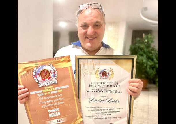 Il pizzaiolo nervianese Paolino Bucca premiato come "Ambasciatore della buona pizza nel mondo"