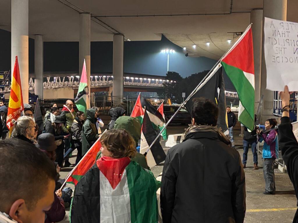 Protesta Palestina Malpensa 
