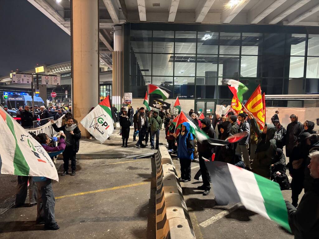 Protesta Palestina Malpensa 