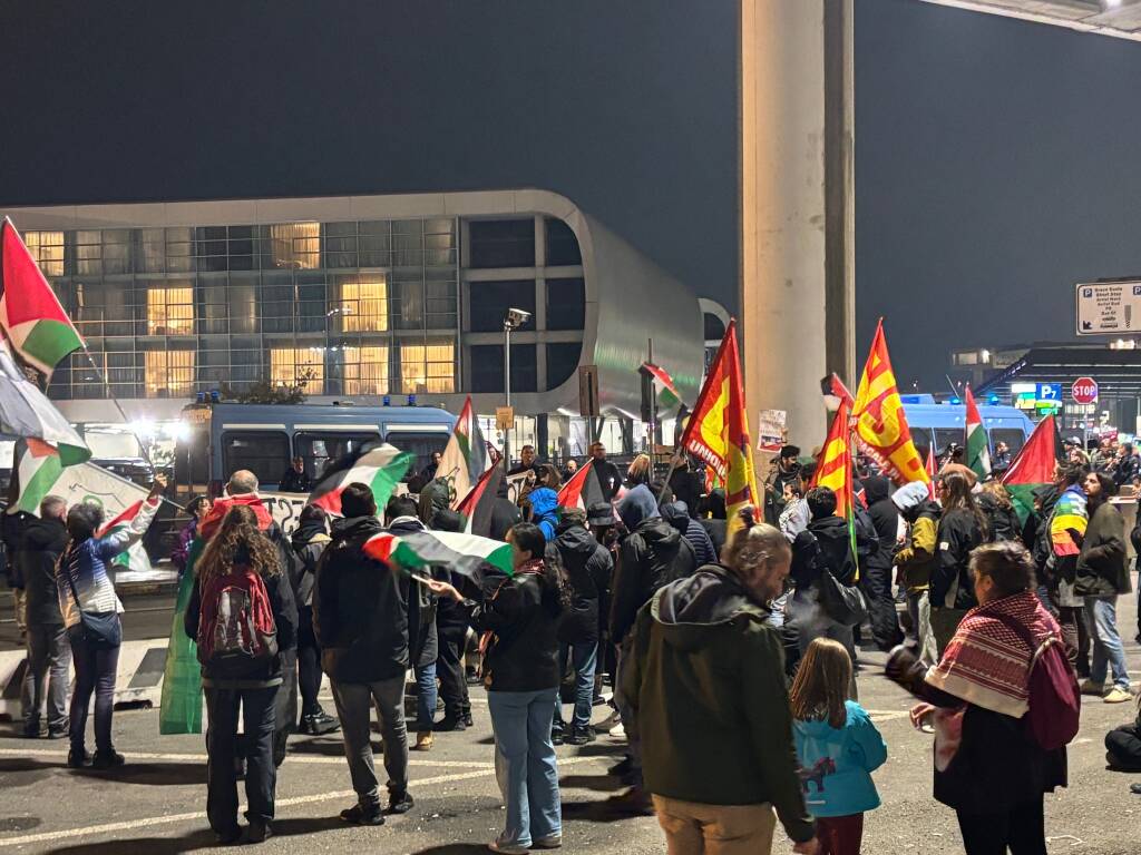 Protesta Palestina Malpensa 