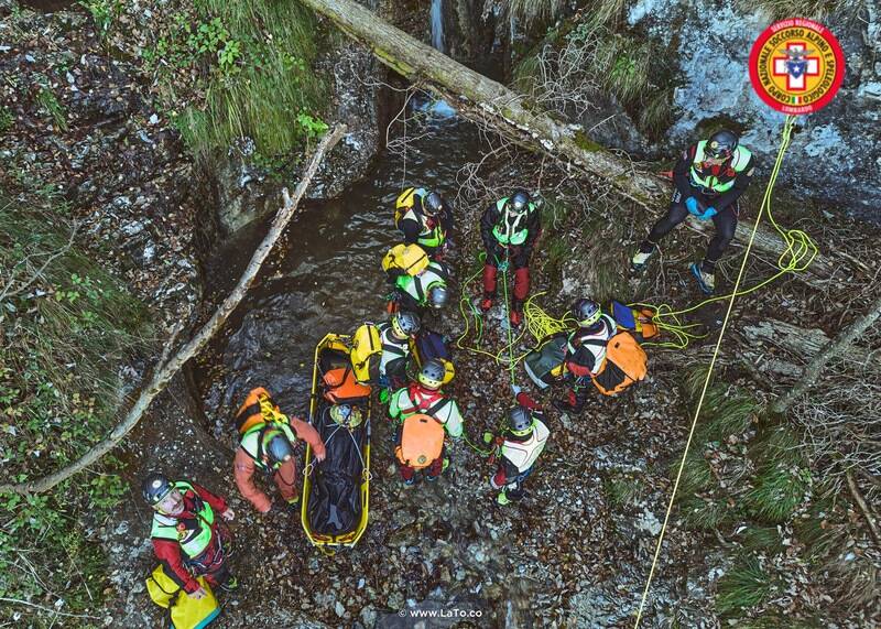 Esercitazione  a Castelveccana per il CNSAS