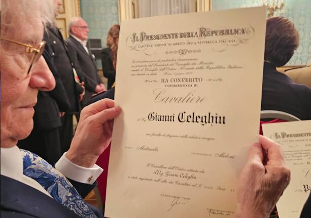Gianni Celeghin, sarto legnanese, nominato cavaliere della Repubblica