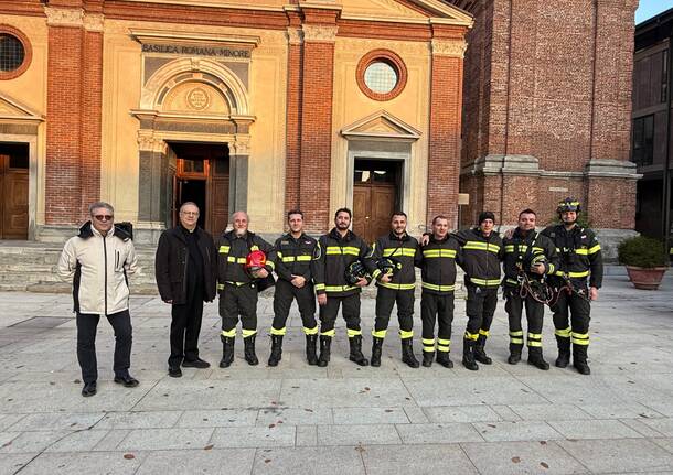 Vigili del fuoco di Legnano in piazza San Magno per il patrono della città
