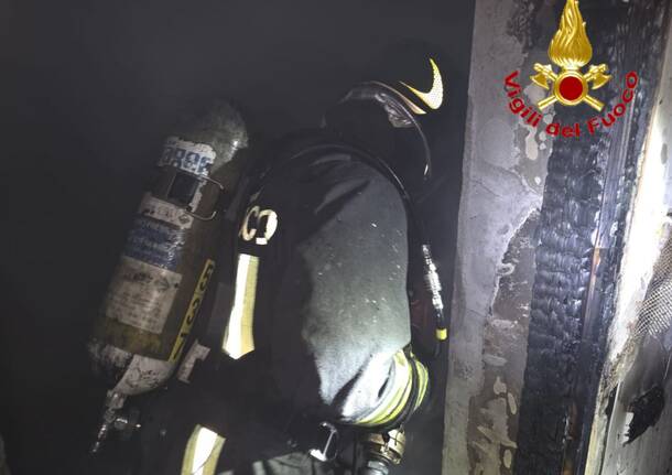 L'incendio nell'appartamento di Gallarate