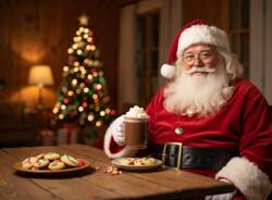 Babbo Natale beve la cioccolata