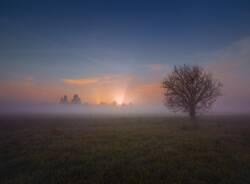 Tramonto con nebbia a Gerenzano